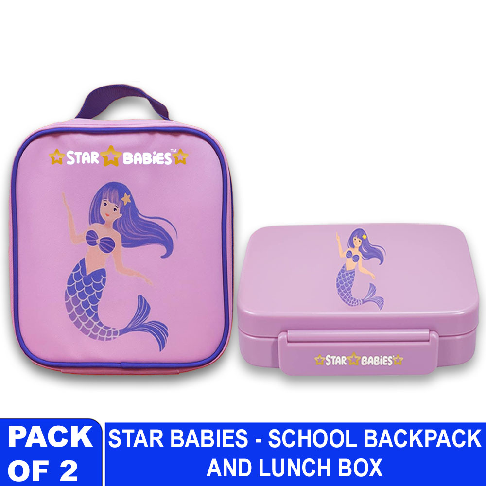Star Babies - 5C - Little Mermaid Bento Lunchbox - Insulated Lunch Bag