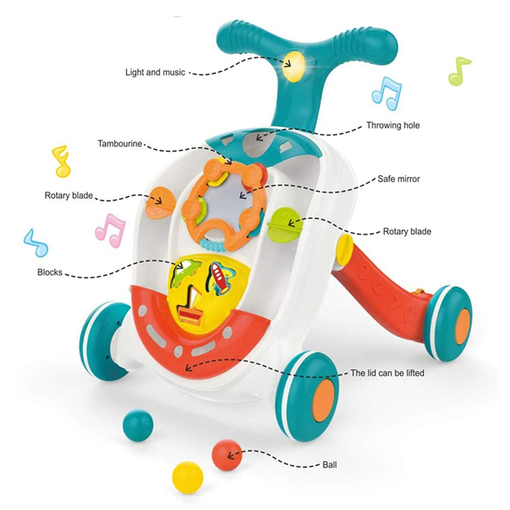 Star Babies - Rolling Ball Walker With Light And Music + Baby Playing Mat - Pack Of 2 Combo