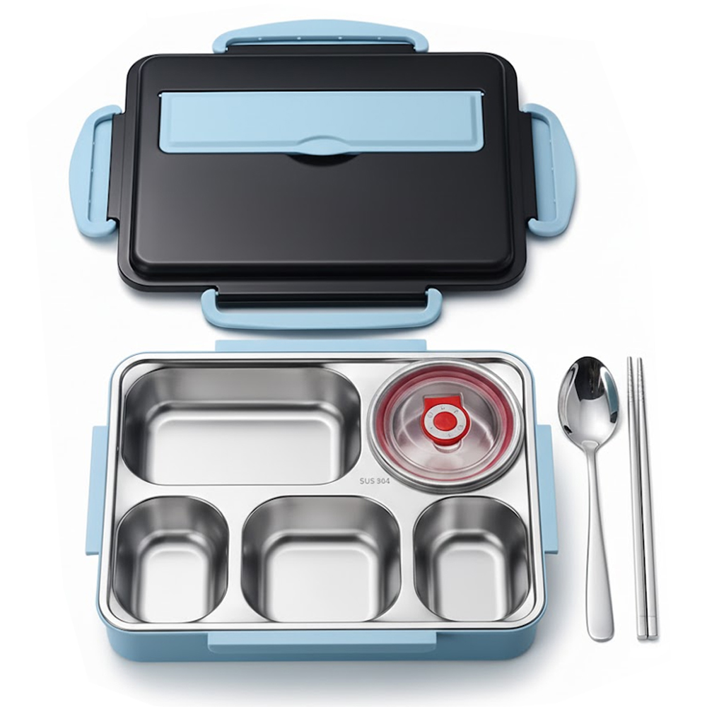 ستار بيبيز - صندوق غداء بينتو من الفولاذ المقاوم للصدأ مع 5 أقسام - متعدد الألوان