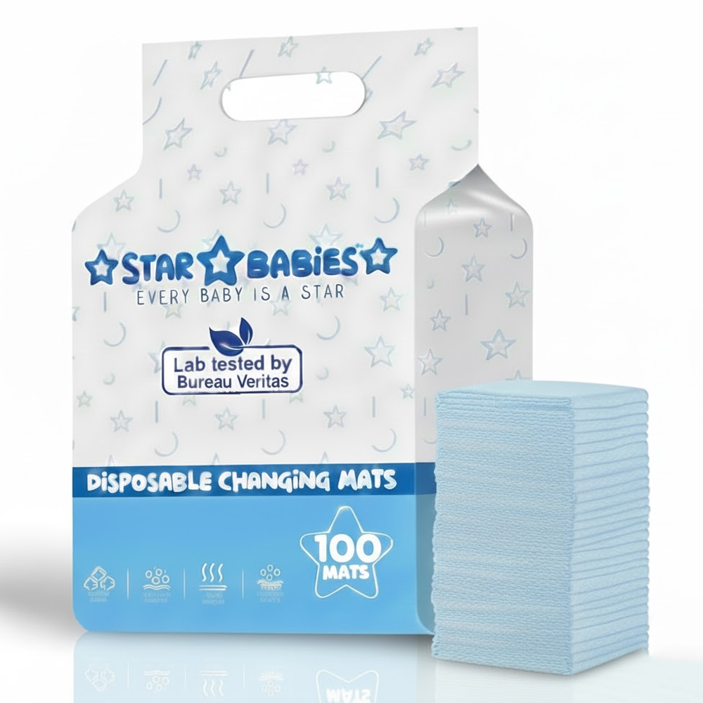 Star Babies - Disposable Changing Mats 60cm X 90cm - Blue - 100 pcs