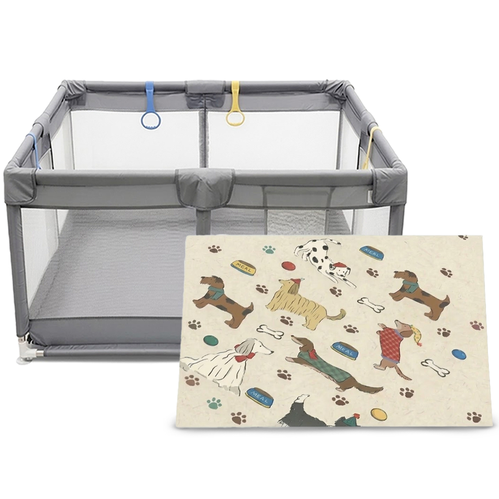 Star Babies - Baby Playpen & Reusable Play Mattress Set - Multicolor - 2 Pcs