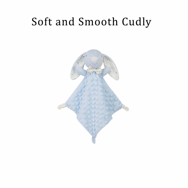 Factory Price - Danny Animal Stuffed Rabbit Comforter & Blanket Gift Set For Newborn - Blue