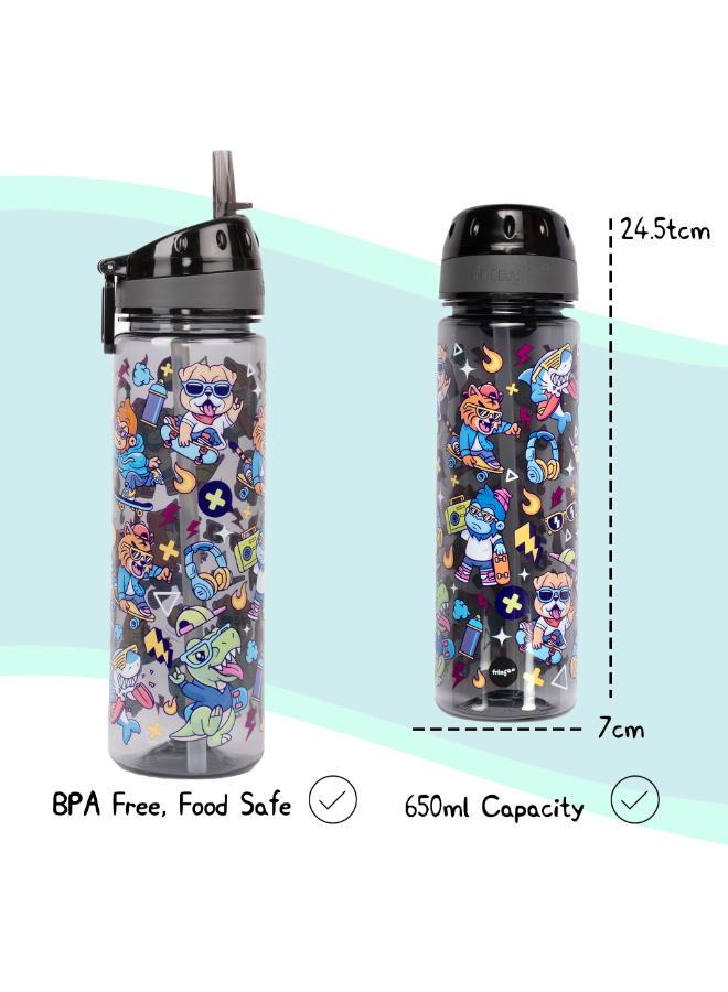 Fringoo - Straw Bottle 650ml - Cool Dude