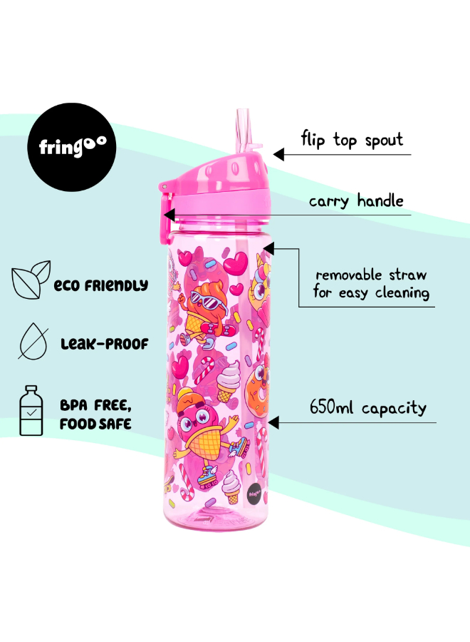 Fringoo - Straw Bottle 650ml - Donuts Skate