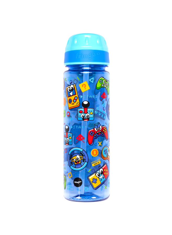 Fringoo - Straw Bottle 650ml - Gaming Faces