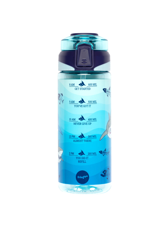 Fringoo - Locked Straw Bottle 650ml - Shark World