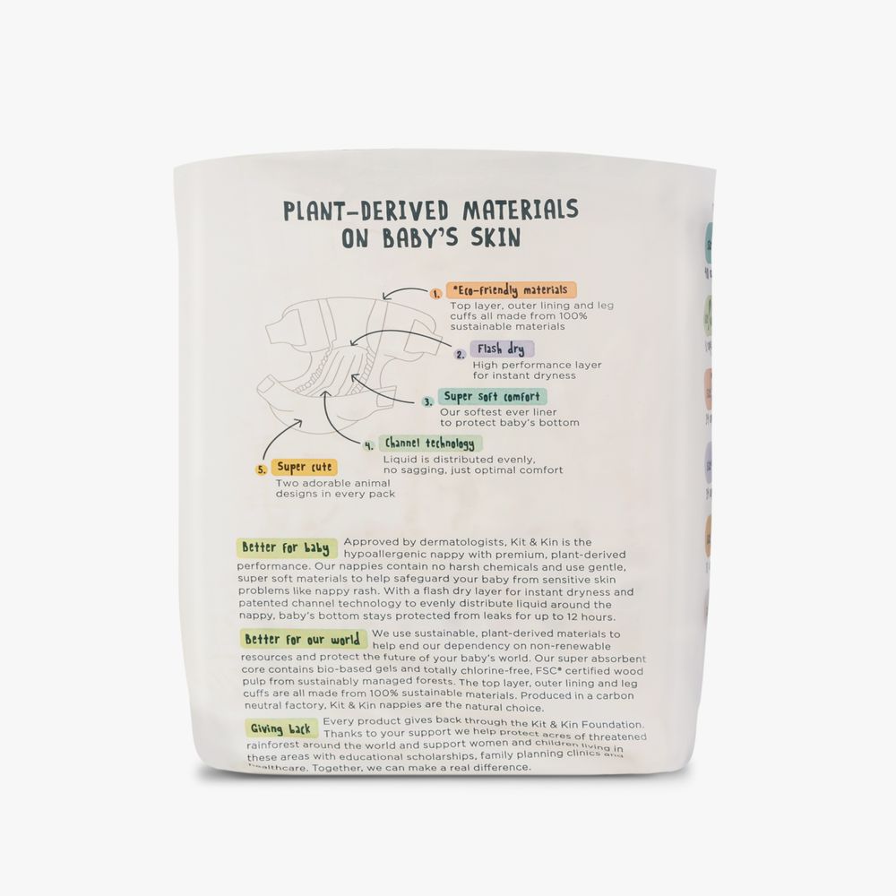 Kit & Kin - Hypoallergenic Eco Nappies - Size 2 - 4-8 kg - 10 Pcs