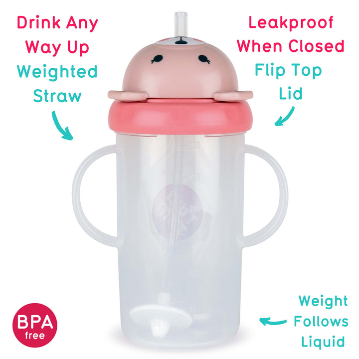 Tum Tum - Series 3 Tippy Up Weighted Straw Cup - Pink - 300ml
