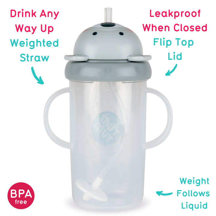 Tum Tum - Series 3 Tippy Up Weighted Straw Cup - Grey - 300ml