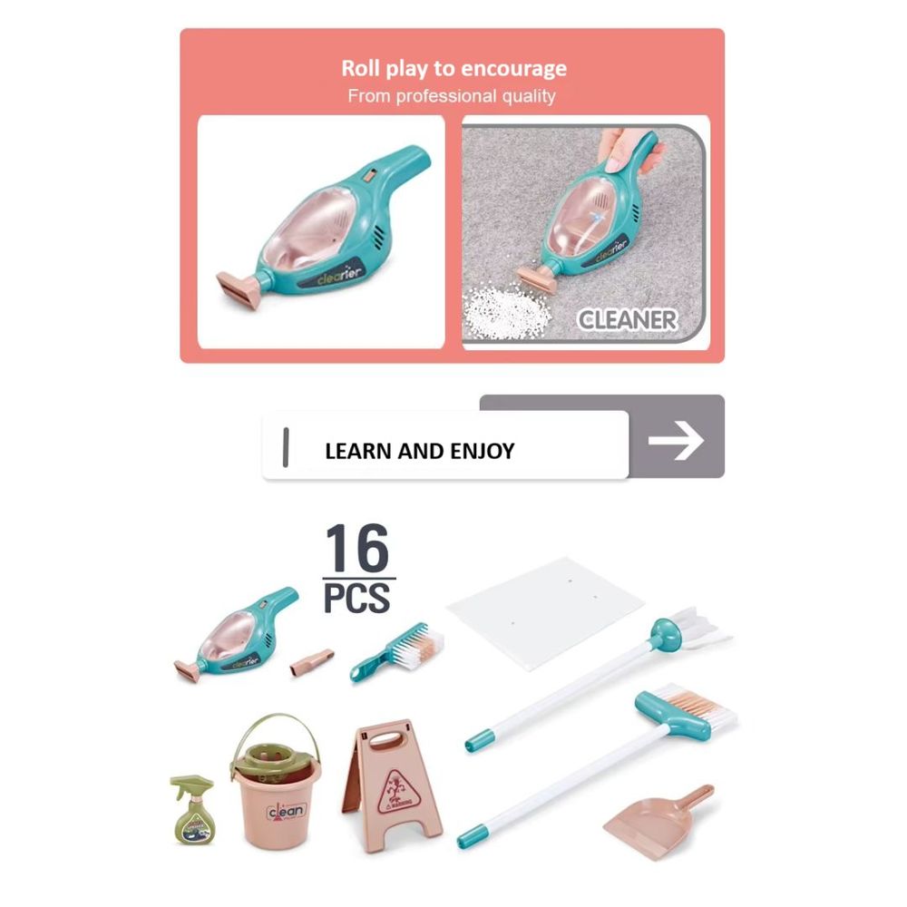 Mini Panda - Cleaning Cart Kit - 16 Pcs