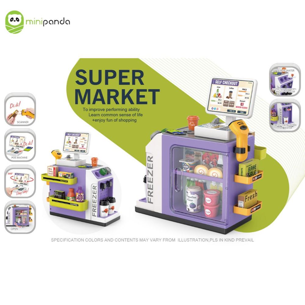 Mini Panda - Mini Supermarket Pretend Playset - Multicolor - 46 Pcs