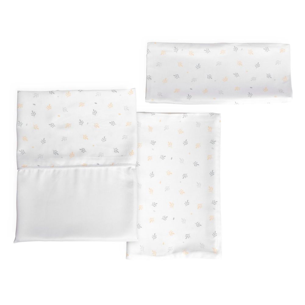 Chicco - Bamboo Crib Sheet And Pillowcase - Next2me Forever - Foliage - 2pcs Set