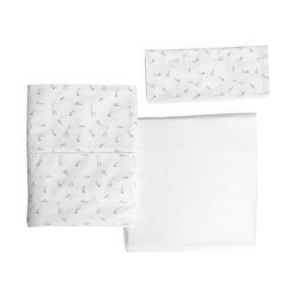 Chicco Cotton Crib Sheet Set 2pcs with Pillowcase - Cloud