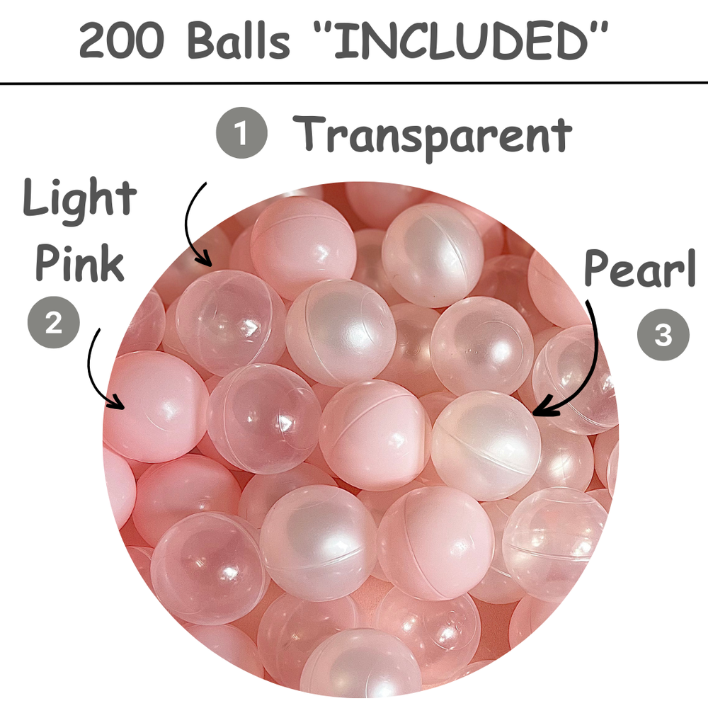 Mumfactory - Ball Pool Pit With 200 Ocean Balls - Pink