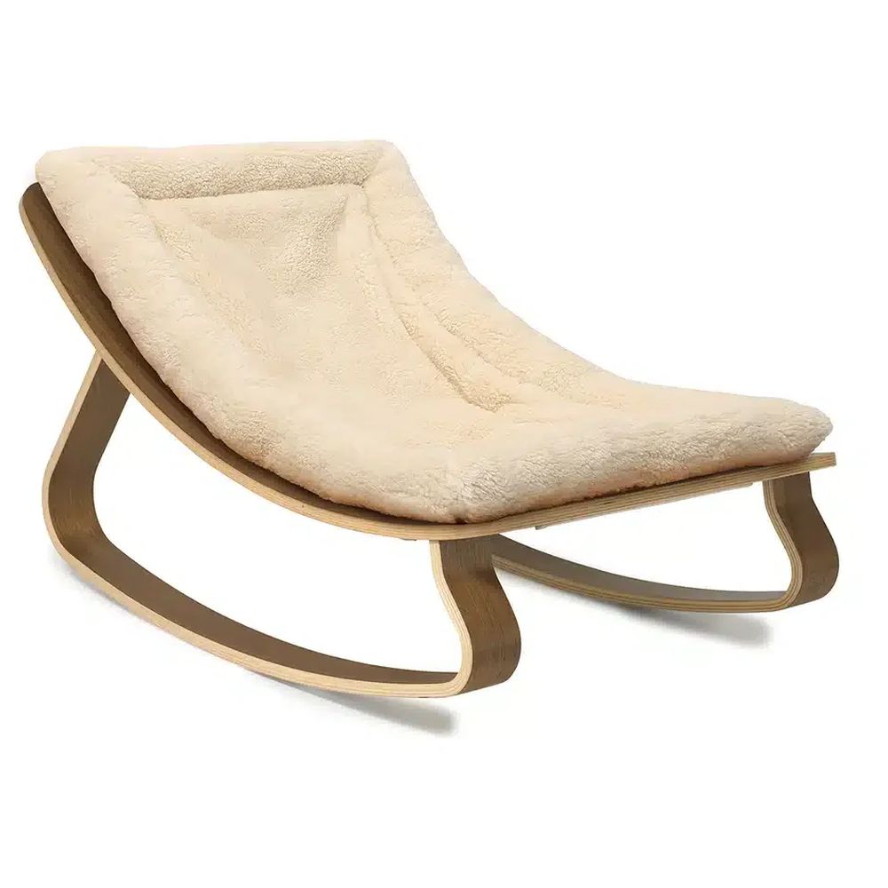 Charlie Crane - Levo Baby Bouncer - Walnut - Fur Milk