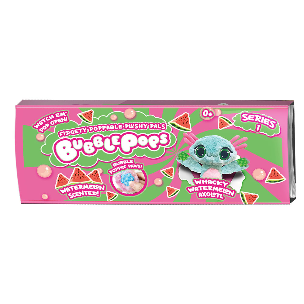 Bubble Pops - Whachy Watermelon Axolotl Plush Toy - 13.38-Inch