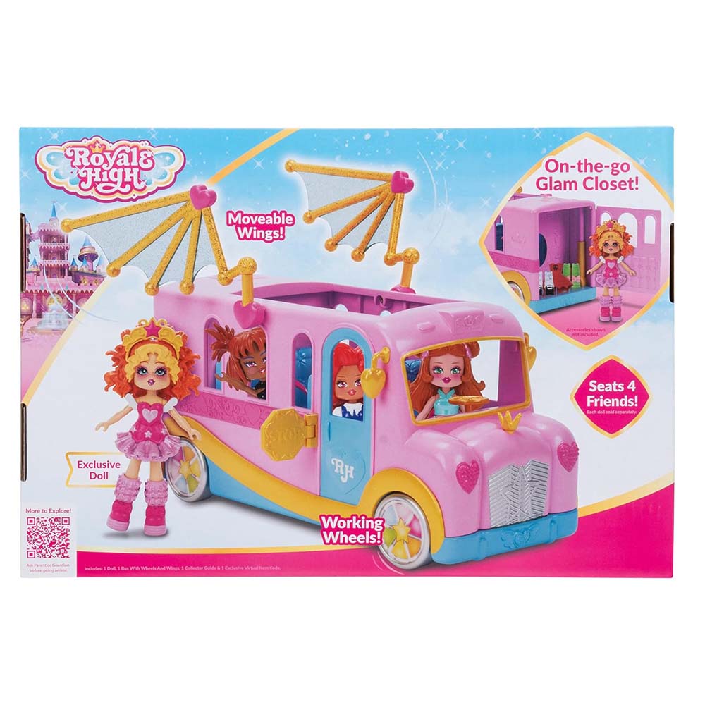 رويال هاي - مجموعة ألعاب حافلة وخزانة الأزياء - قطعتان - 3 إنش