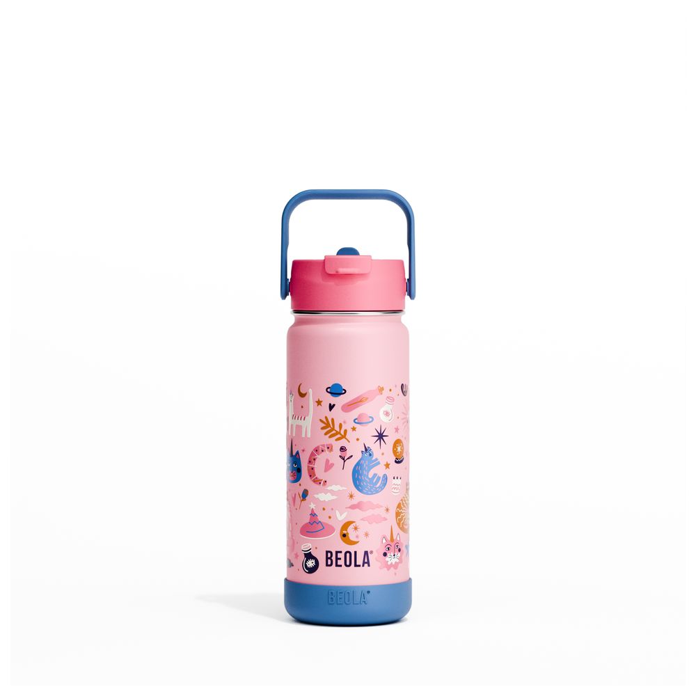 Beola - Vaccum Insulated Water Bottle With 2 Lids - Unicat Magic - 550ml