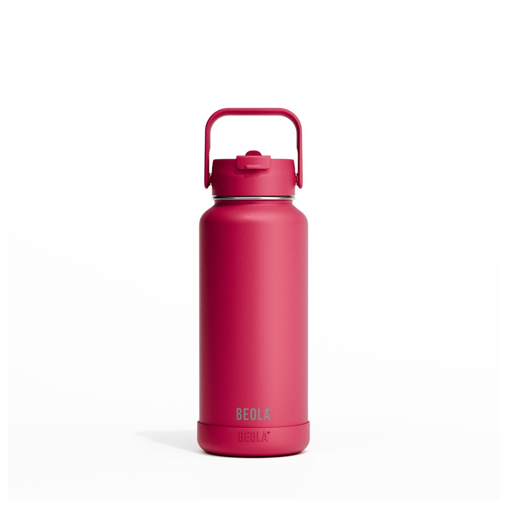 Beola - Vaccum Insulated Water Bottle With 2 Lids - Raspberry - 950ml