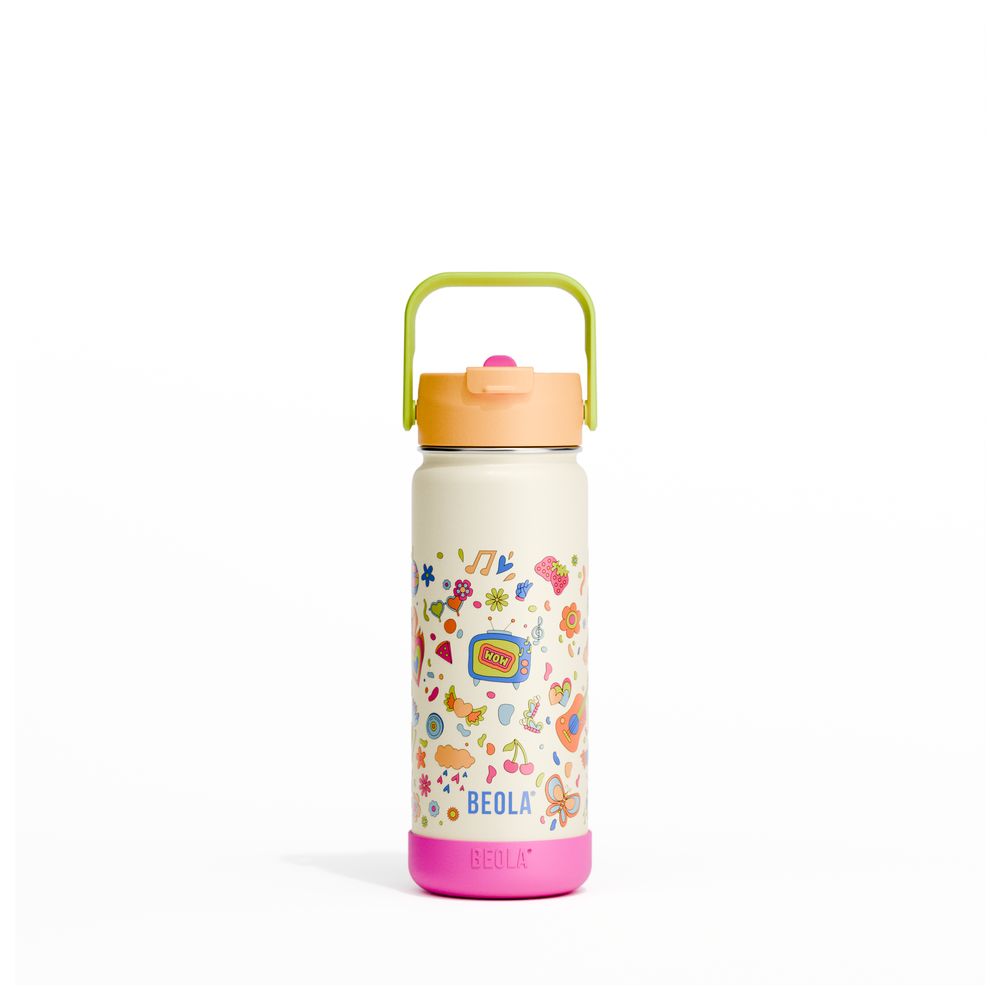 Beola - Vaccum Insulated Water Bottle With 2 Lids - Neon Flash - 550ml