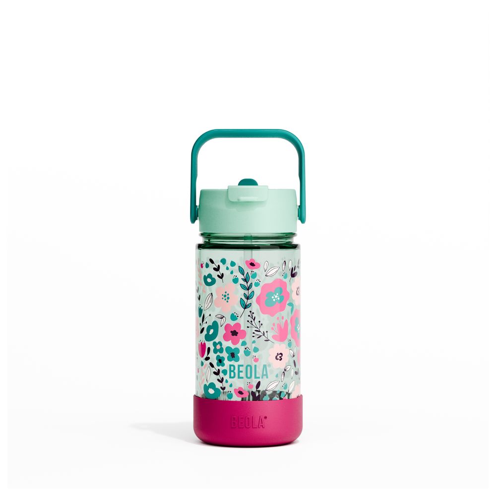 Beola - Kids Tritan Straw Lid Water Bottle - Ever Blooming - 500ml