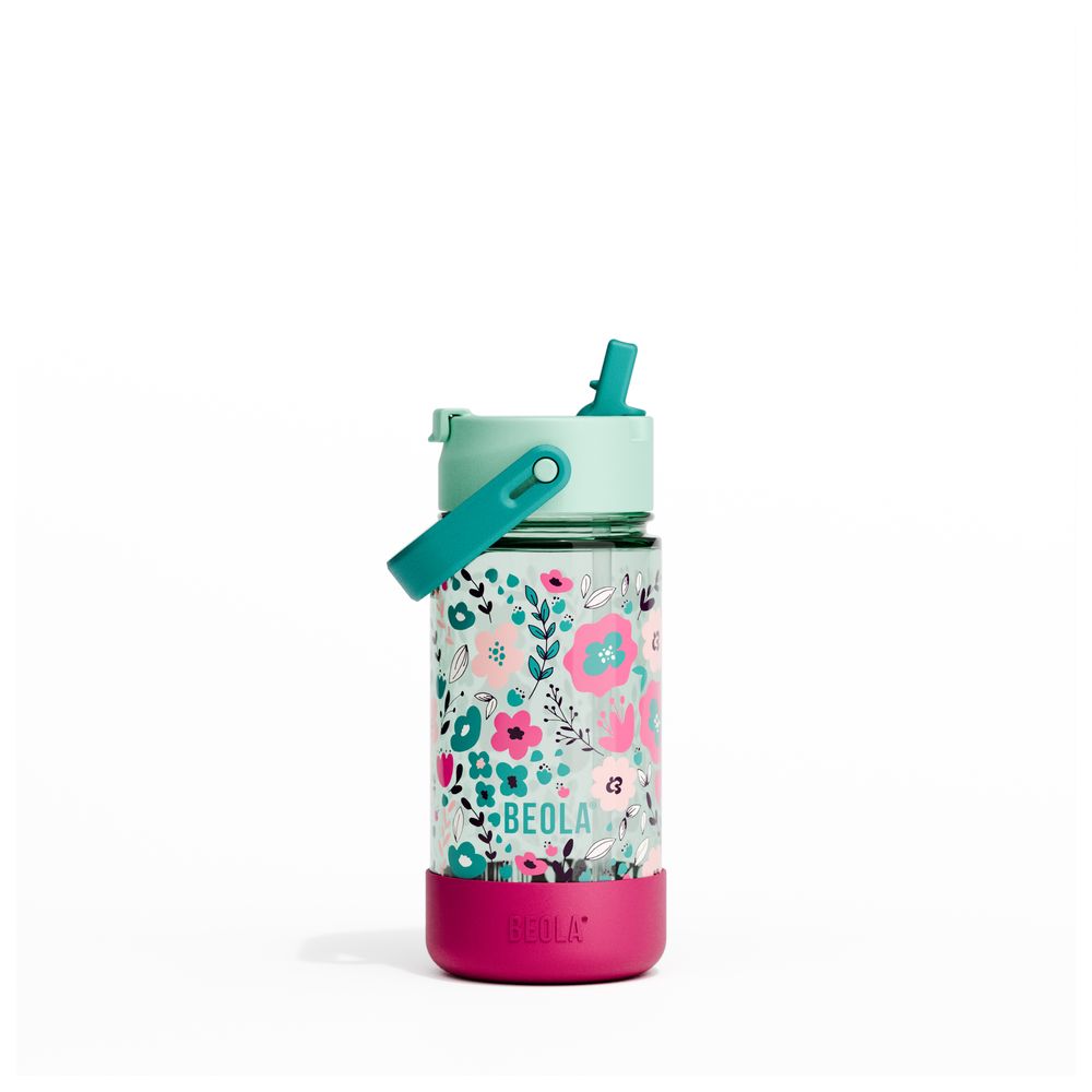 Beola - Kids Tritan Straw Lid Water Bottle - Ever Blooming - 500ml