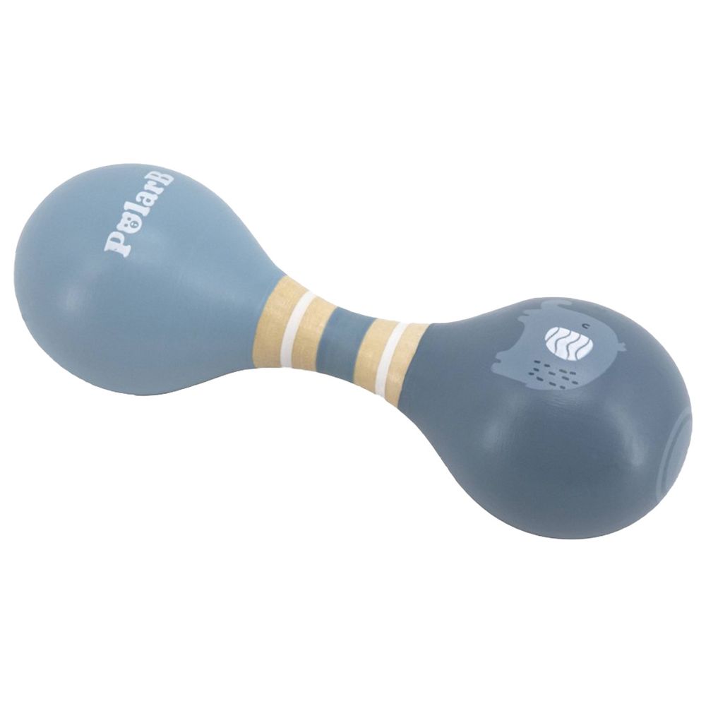 PolarB - Wooden Double Maracas Easy Grip Elephant Design Early Musical Toy
