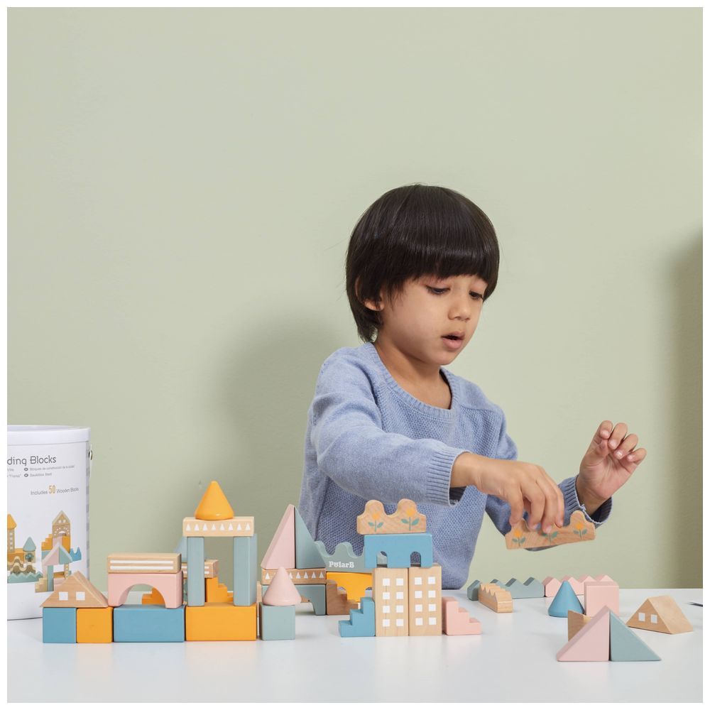 PolarB - City Building Blocks Set w/ Vehicles Accessories - 60pcs