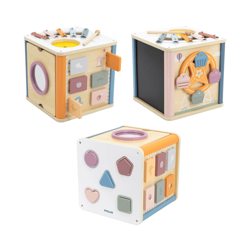 بولار بي - مكعب أنشطة خشبي 8 في 1