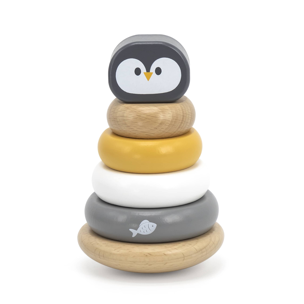 PolarB - Penguin Stacker Wooden Sorting And Stacking Toy - 6 Pcs