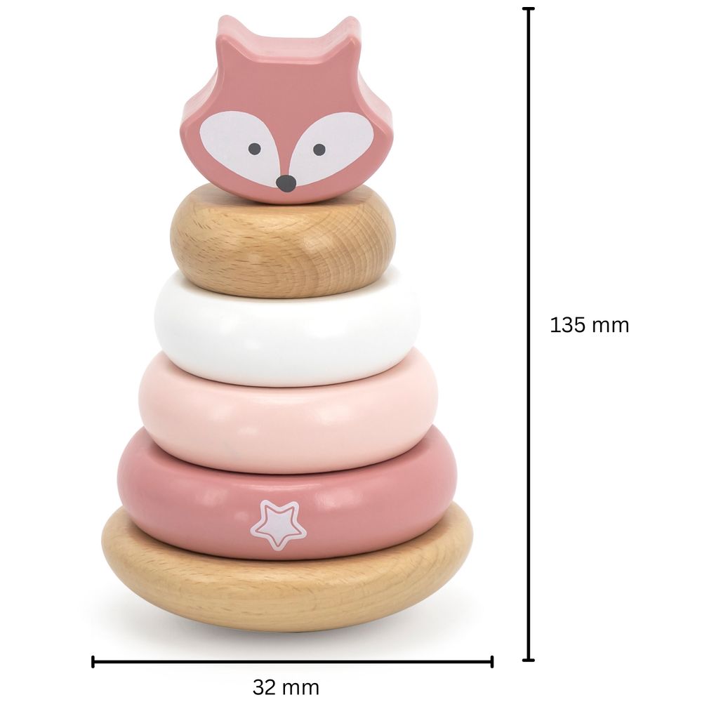 Viga - Fox Stacker and Pounding Bench 2-in-1 Wooden Fine Motor Toy