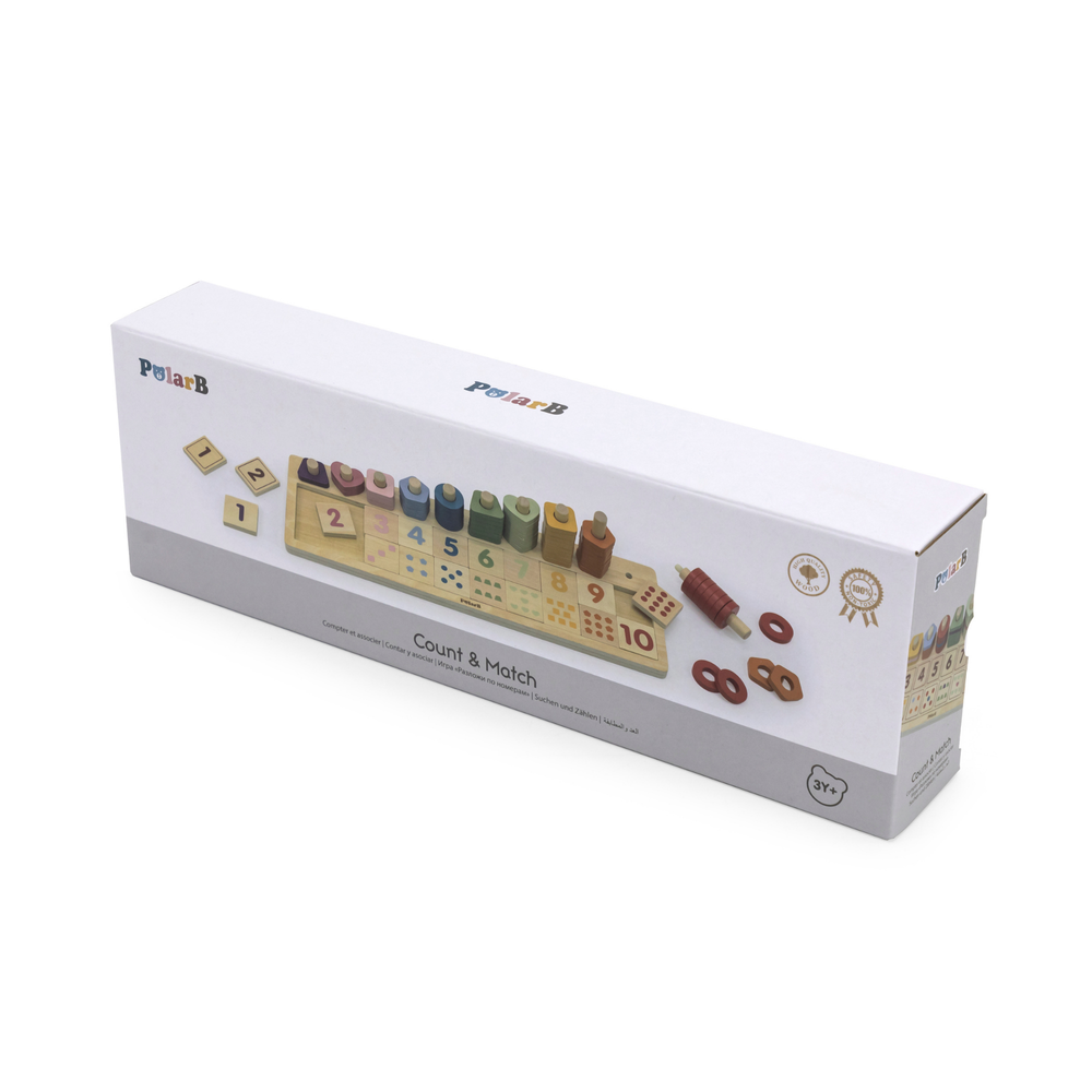 بولار بي - لعبة العد والمطابقة الخشبية التعليمية - 86 قطعة