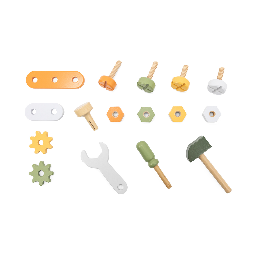 بولار بي - مجموعة صندوق أدوات خشبي - 16 قطعة