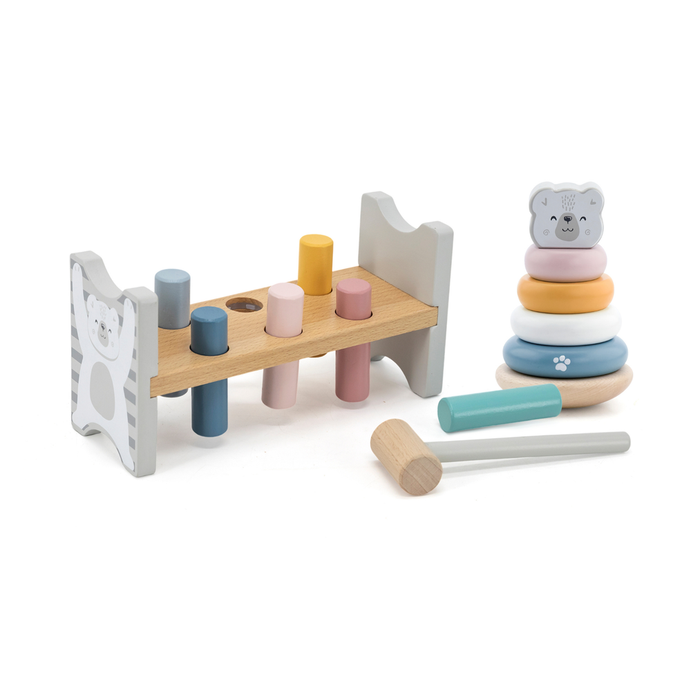 PolarB - Wooden Polar Bear Stacker And Pounding Bench