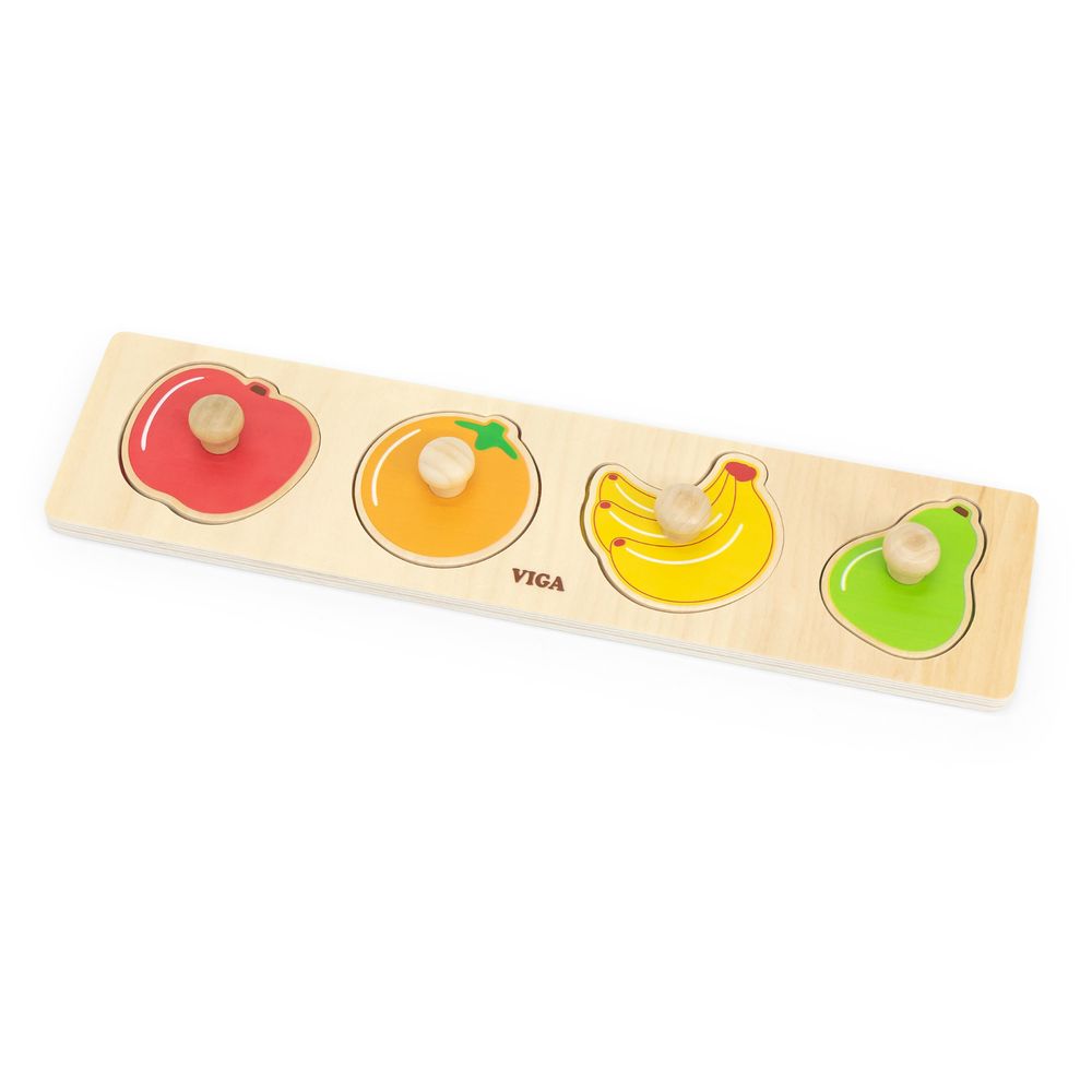 Viga - Wooden Flat Puzzle Set - Fruits - 4 Pcs