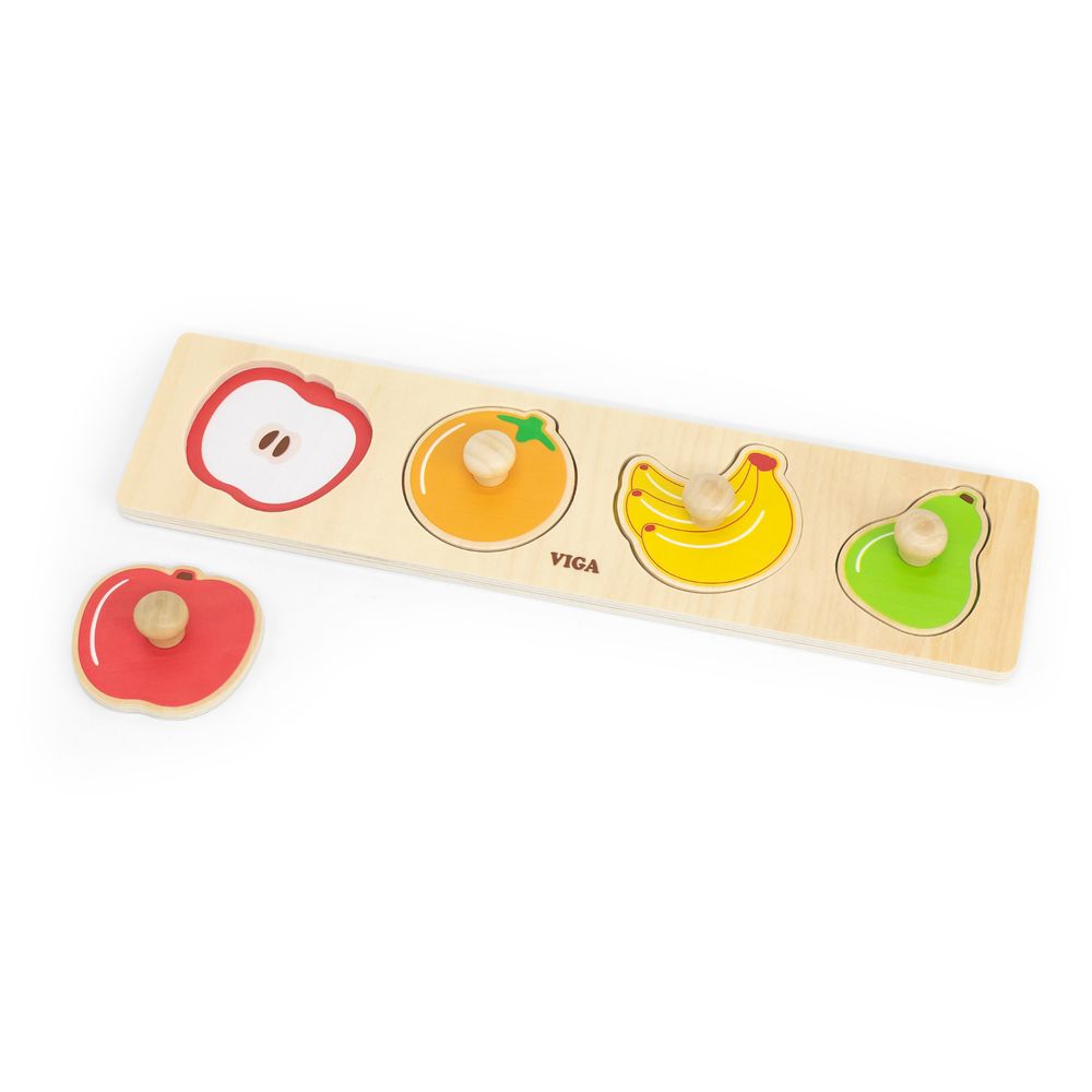 Viga - Wooden Flat Puzzle Set - Fruits - 4 Pcs