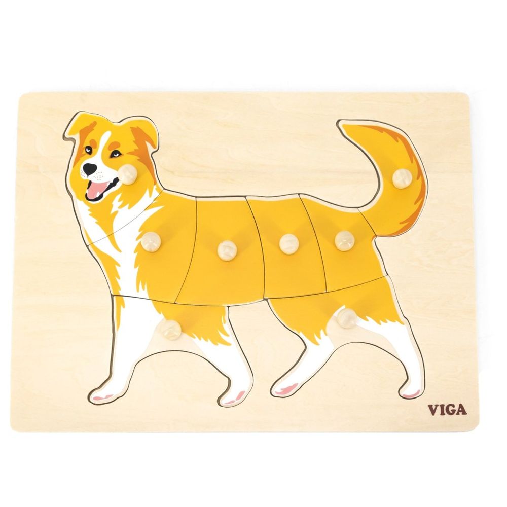 Viga - Dog Farm Animals Knob Puzzle - 8pcs