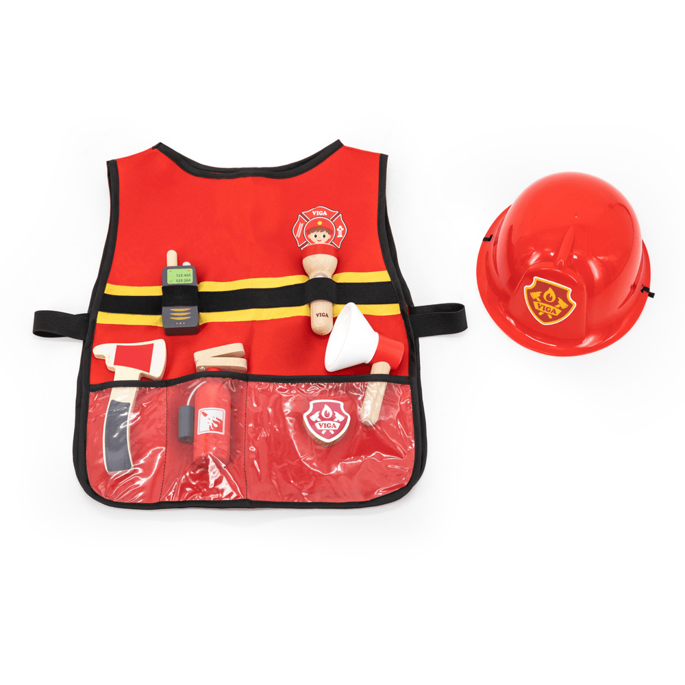 فيجا - مجموعة لعب أدوار رجل الإطفاء - أحمر - 8 قطع