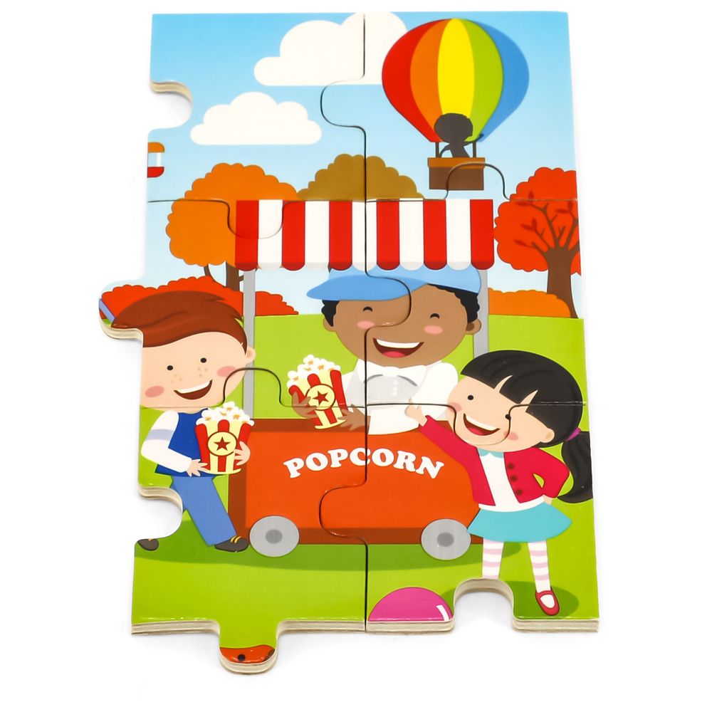 فيجا - أحجية تركيب الصور الموسمية الخريفية، لعبة خشبية مونتيسوري - 24 قطعة