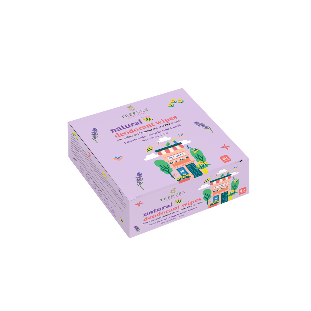 TREPURE - Deodorant Wipes French Lavender - Pack of 1 - 30 Pcs