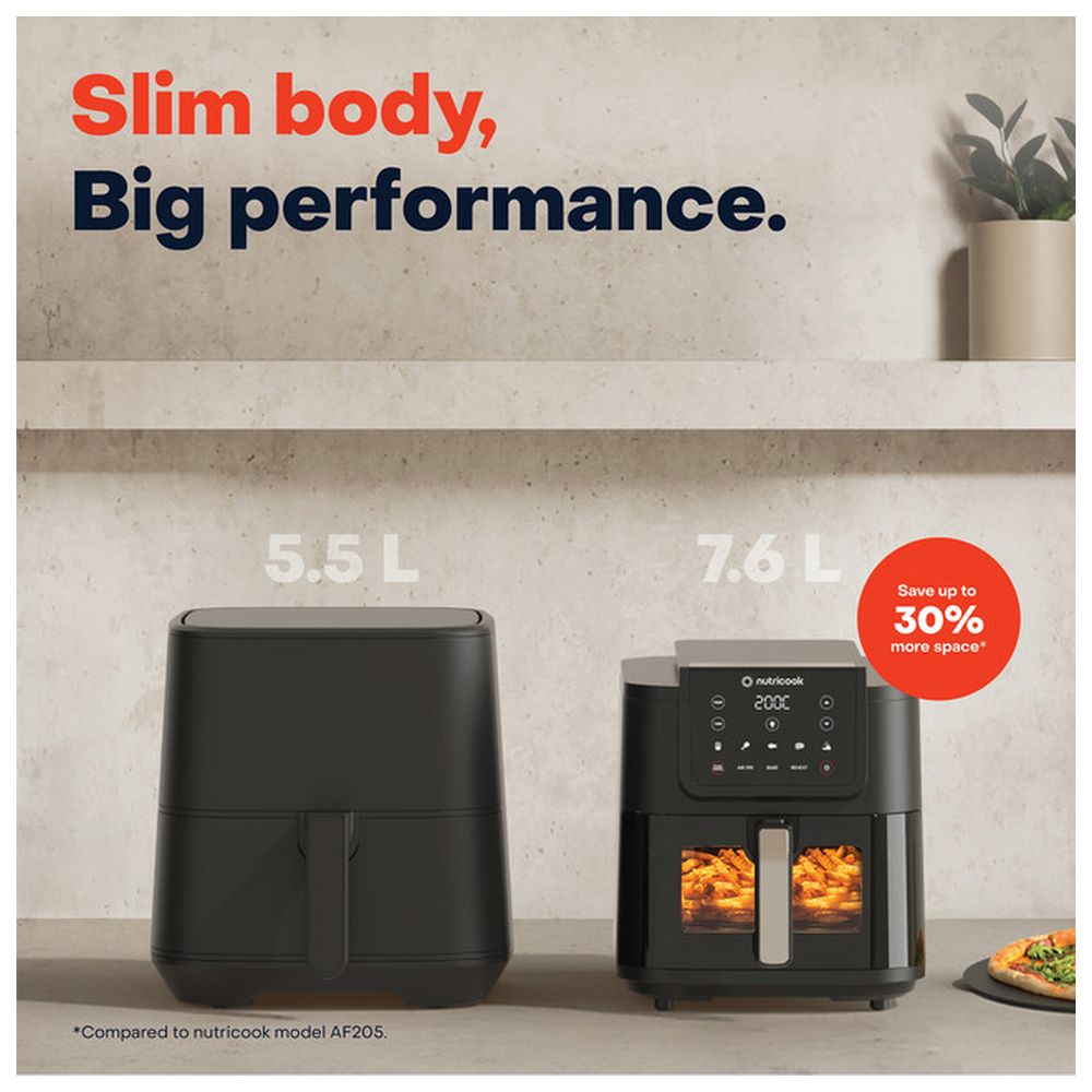 Nutricook Slim XL Air Fryer - Black - 7.6 L - 1700 Watts