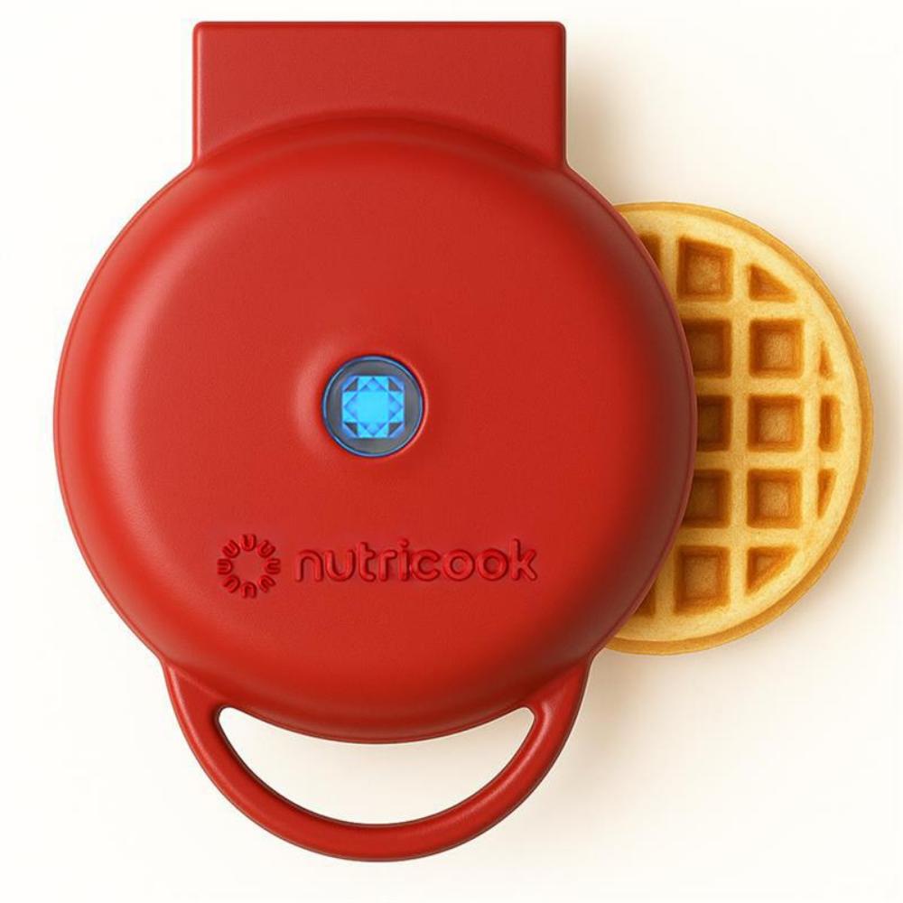 Nutricook - Mini Waffle Maker - Red