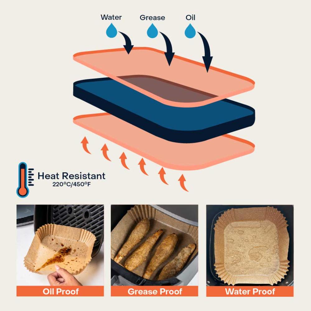 نيوتري كوك - أوراق غير لاصقة للاستعمال لمرة واحدة لقلاية الهواء 16 سم - عدد 150