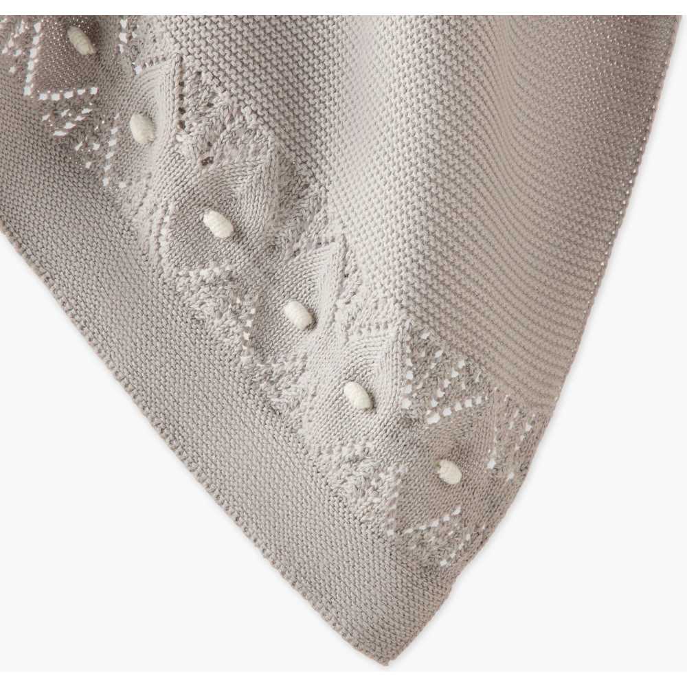 نيني - بطانية محبوكة من قطن عضوي – رمادي ضبابي