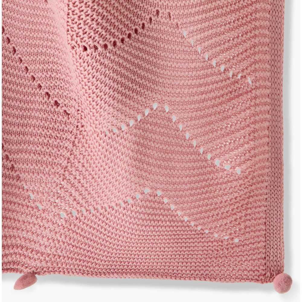 نيني - بطانية أطفال محبوكة من القطن العضوي - وردي باهت