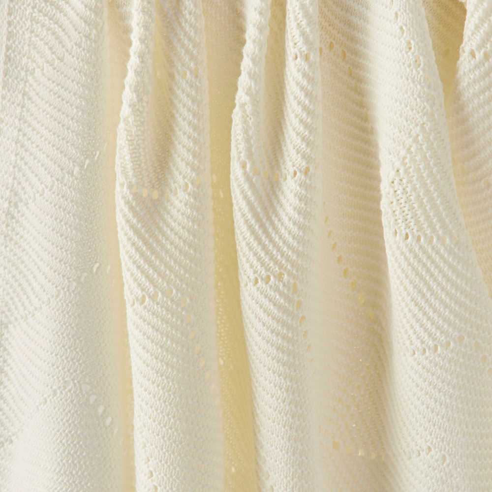 نيني - بطانية أطفال محبوكة من قطن عضوي – أبيض