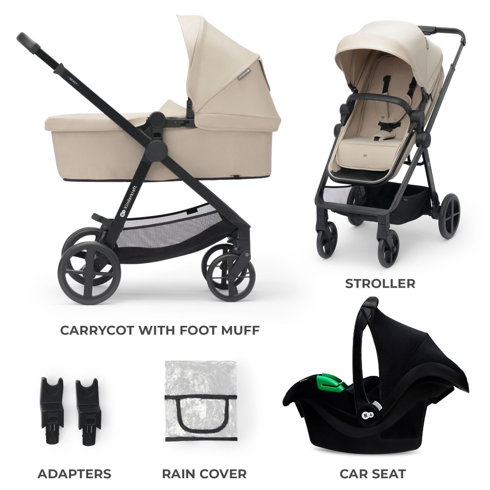 Kinderkraft - Newly Multifunctional Travel System - Sand Beige