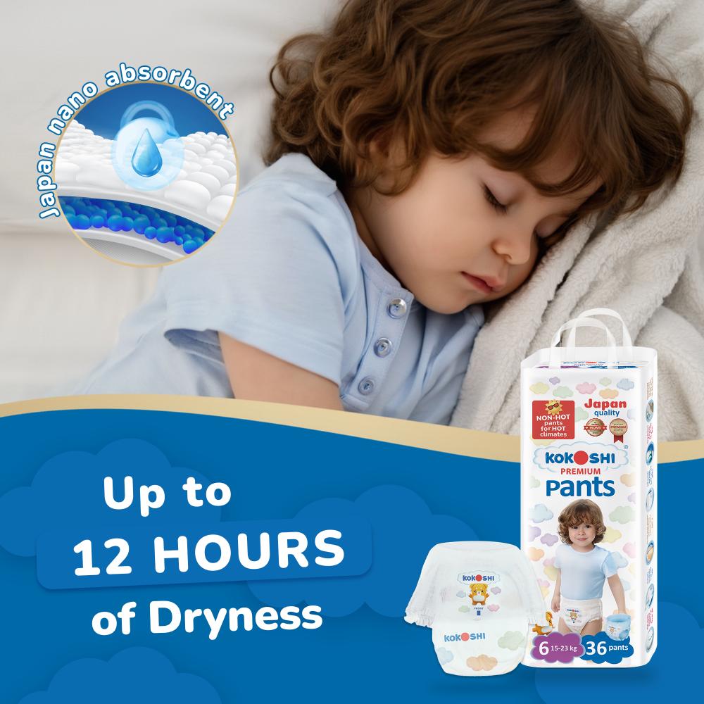Kokoshi - Premium Baby Pants - Size 6 - XXL - 15-23kg - Pack of 72