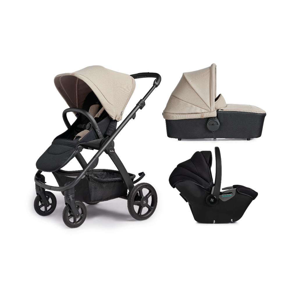 عربة أطفال سيلفر كروس تايد، وحدة مقعد مع سرير محمول - لون حجري
