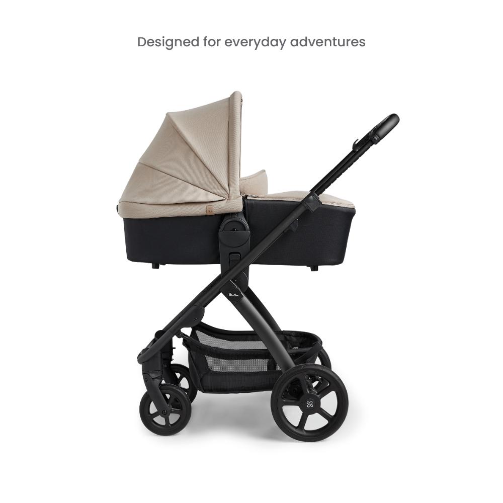 عربة أطفال سيلفر كروس تايد، وحدة مقعد مع سرير محمول - لون حجري